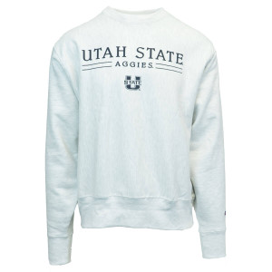Utah State Aggies Heathered Reverse-Weave Champion Crew Sweatshirt